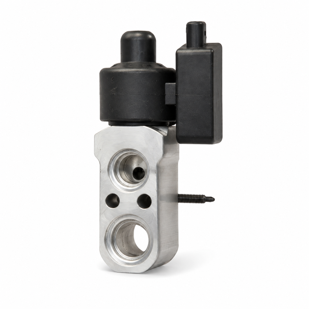 Tesla EXV-ventil 1039040-00-G – front og tilkoblinger